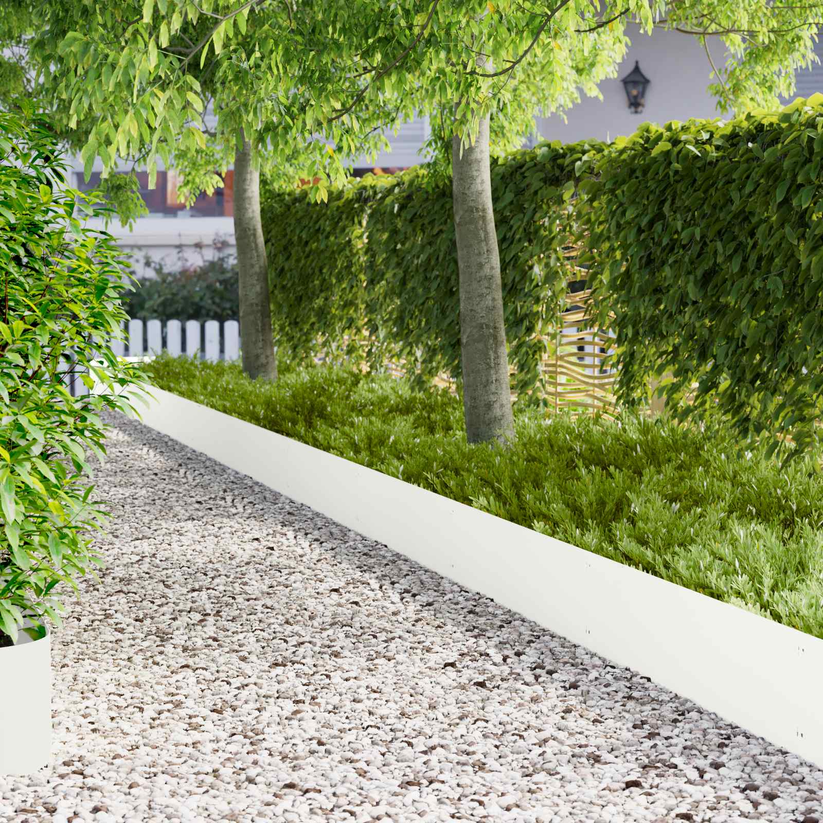 Gazonrand 20 st 103 x 30 cm Staal Wit