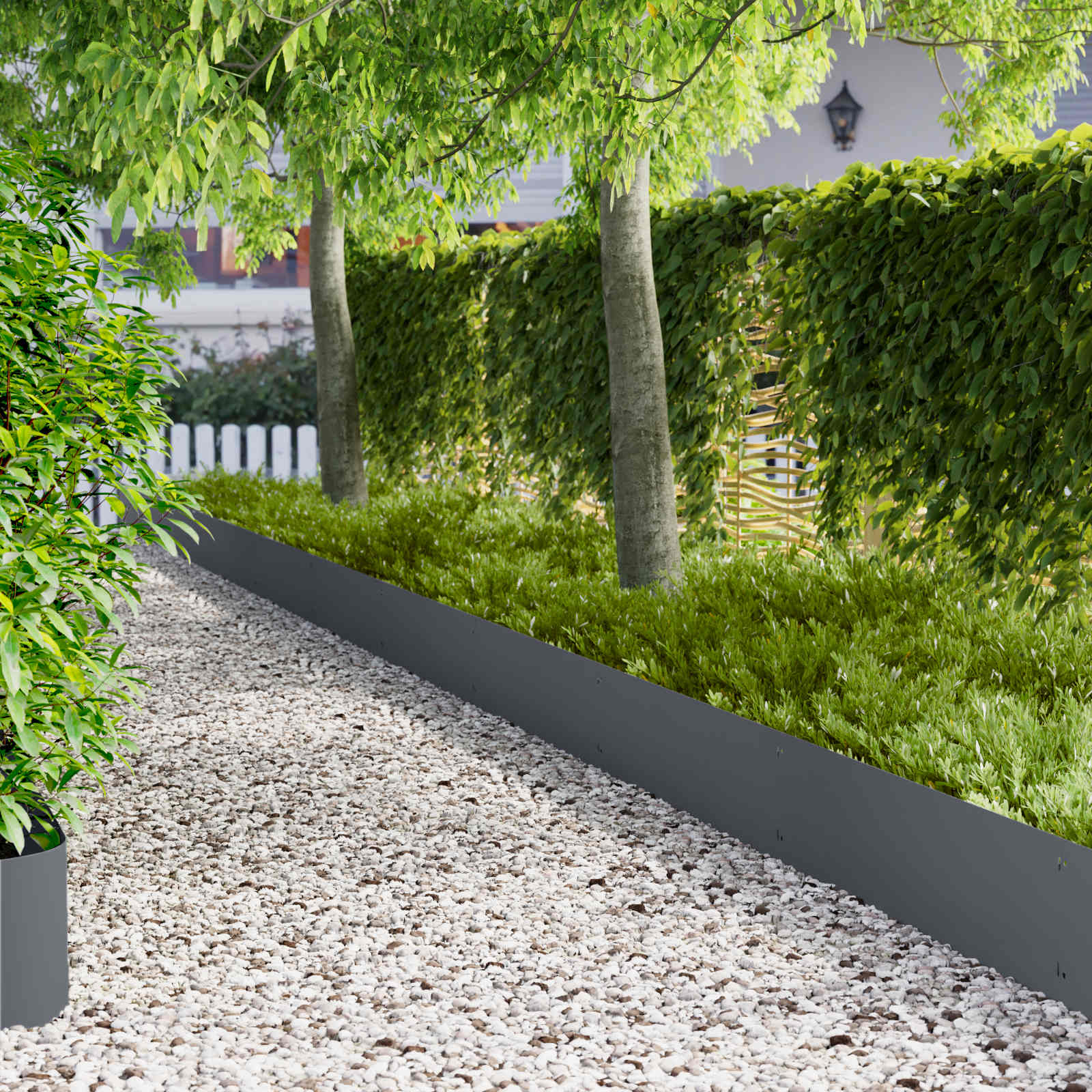 Gazonrand 10 st 103 x 30 cm Staal Antracietkleurig