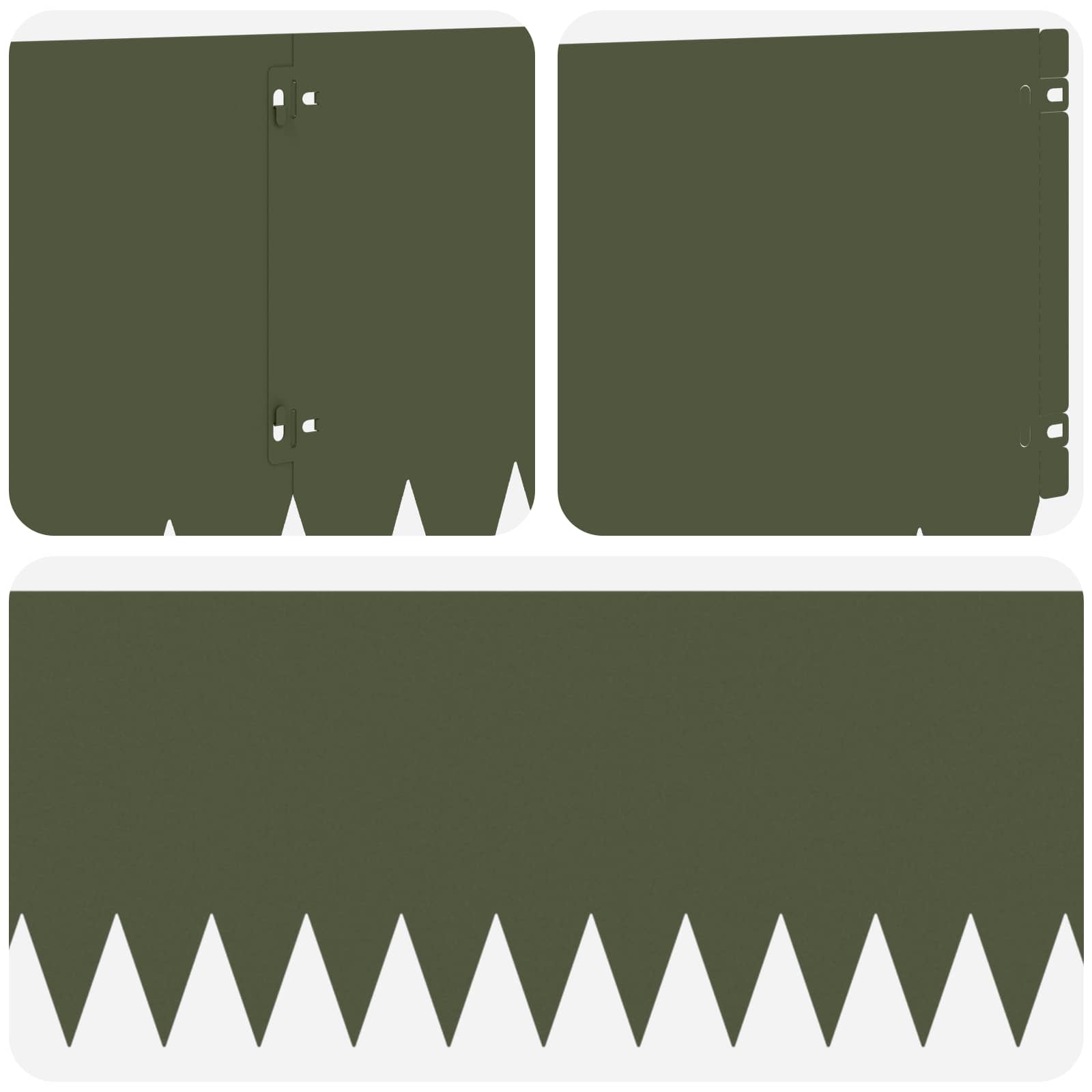 Gazonrand 20 st 103 x 30 cm Staal Olijfgroen