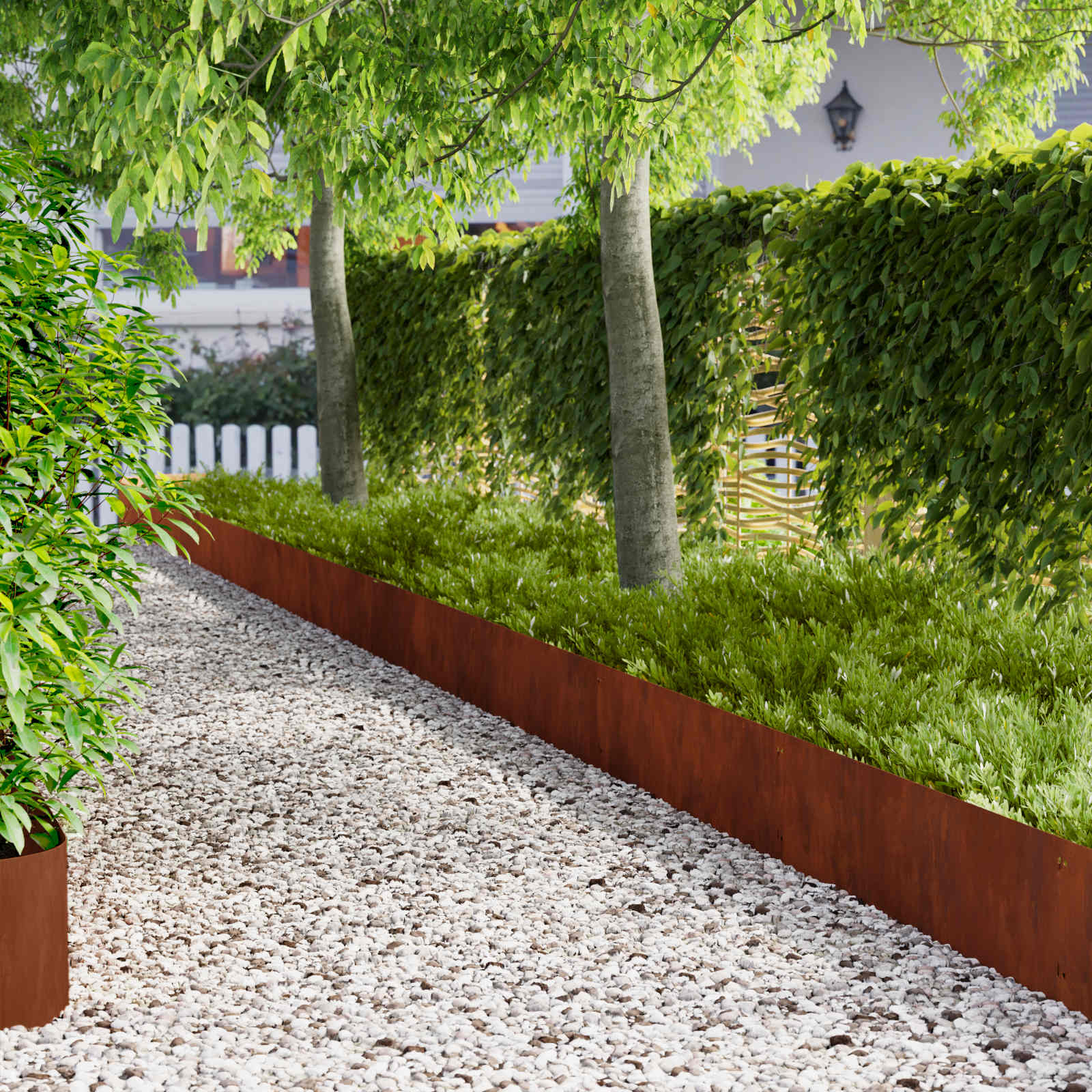 Gazonrand 10 st 103 x 30 cm Staal Roestig