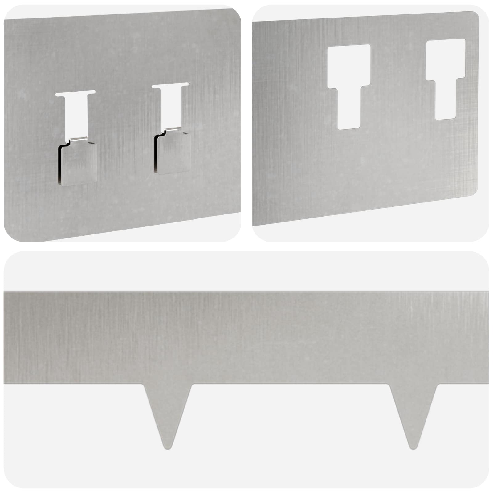 Gazonrand 10 st 100 x 12 cm Staal Zilverkleurig