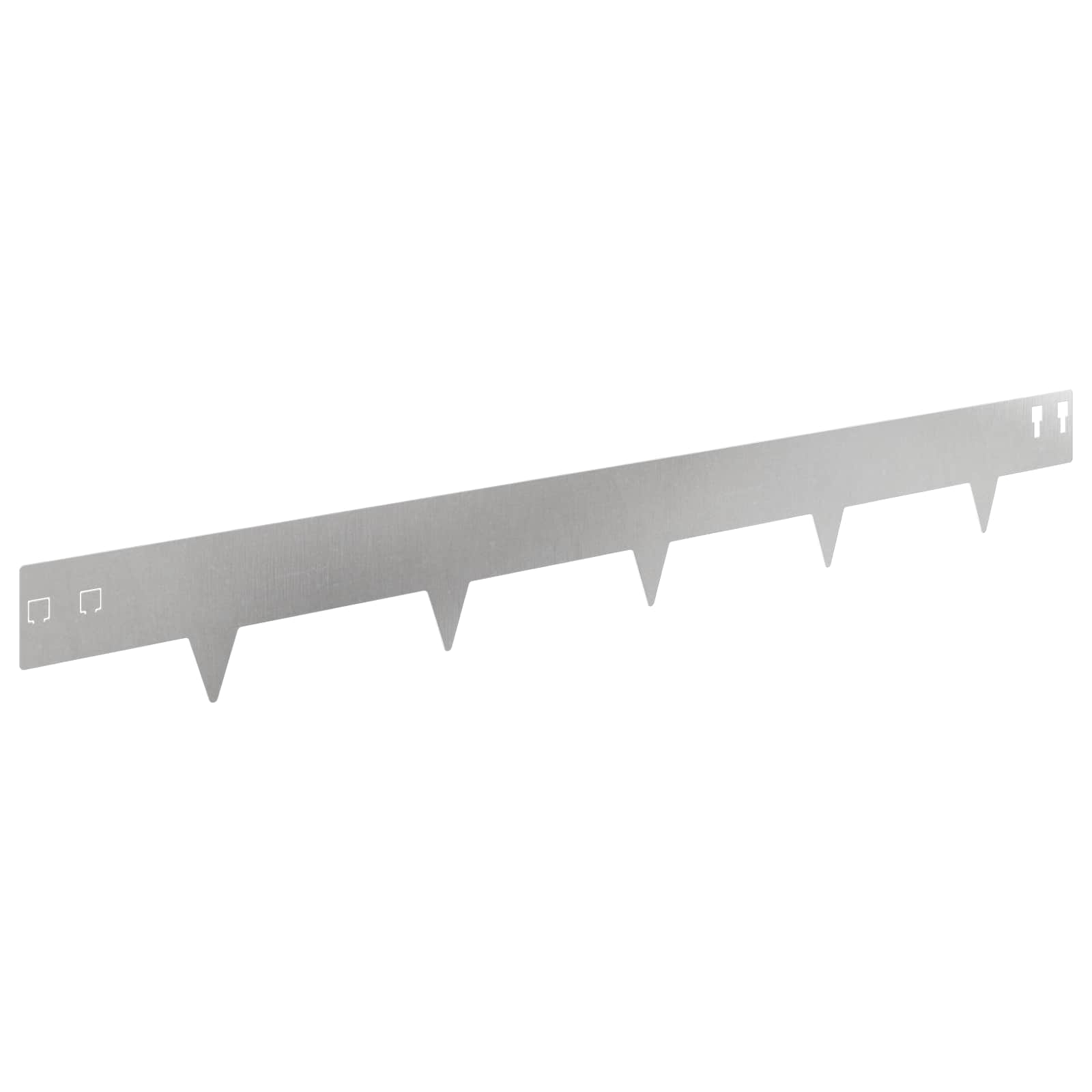 Gazonrand 10 st 100 x 12 cm Staal Zilverkleurig
