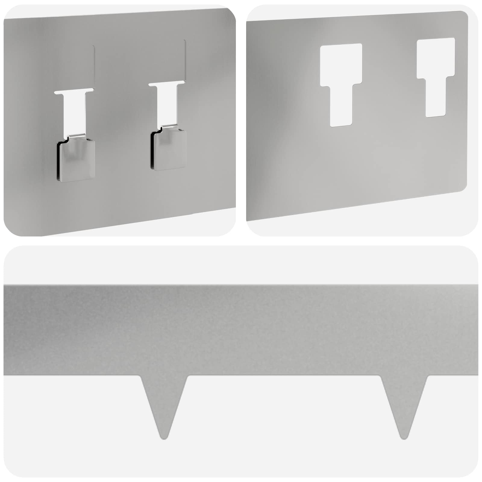 Gazonrand 20 st 100 x 12 cm Staal Zilverkleurig