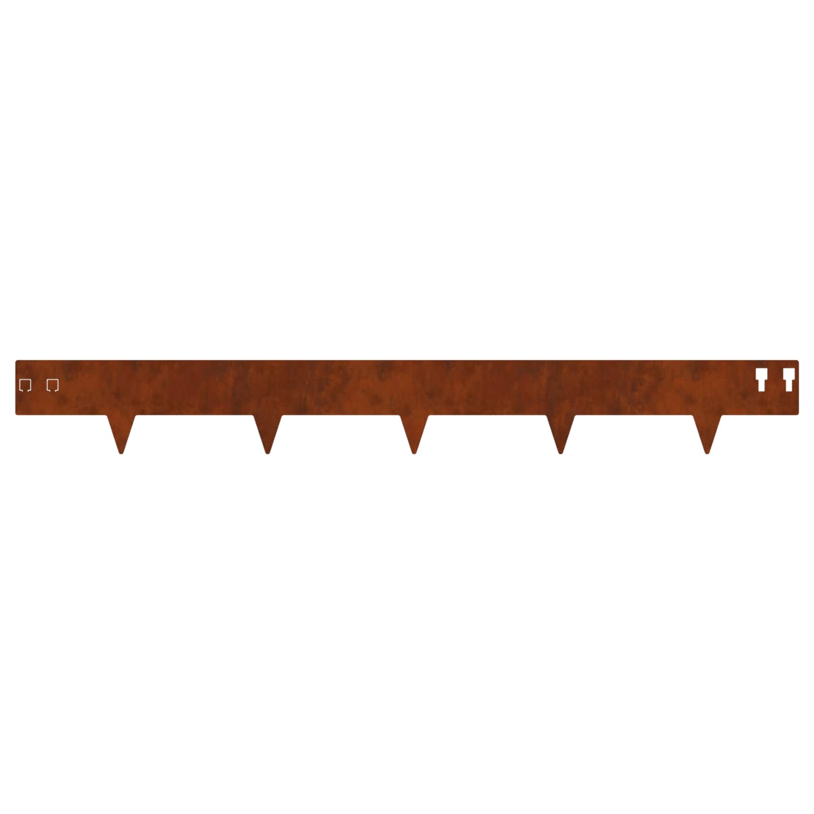 Gazonrand 20 st 100 x 12 cm Staal Roestig