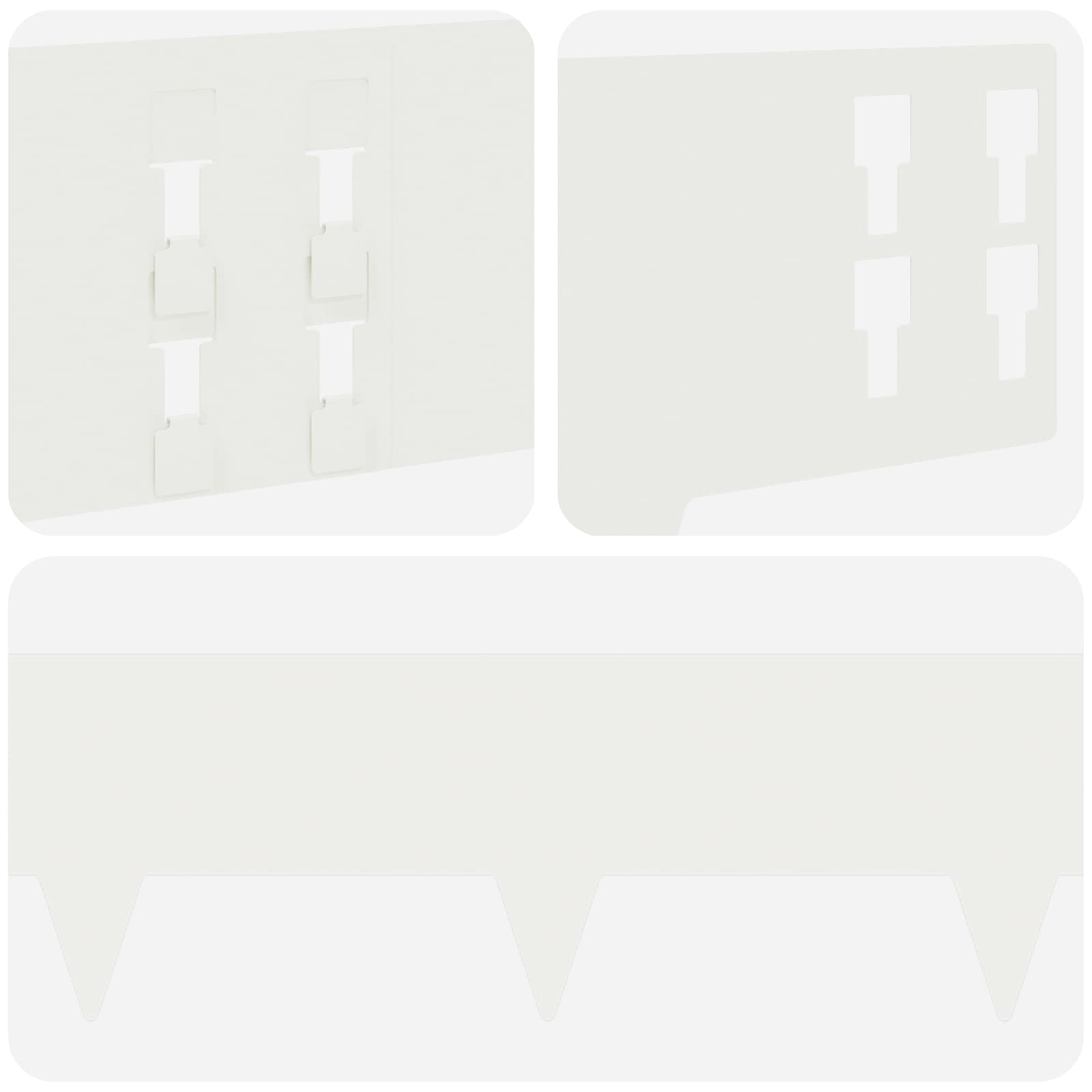 Gazonrand 30 st 100 x 15 cm Staal Wit