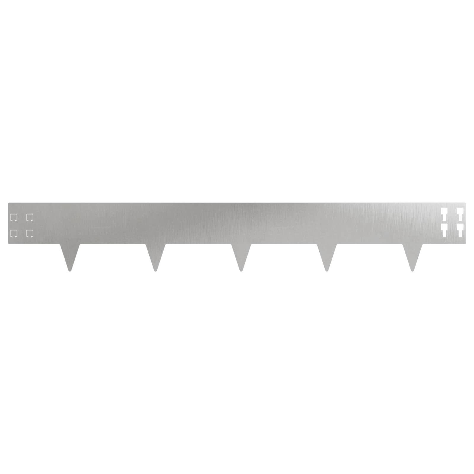 Gazonrand 50 st 100 x 15 cm Staal Zilverkleurig
