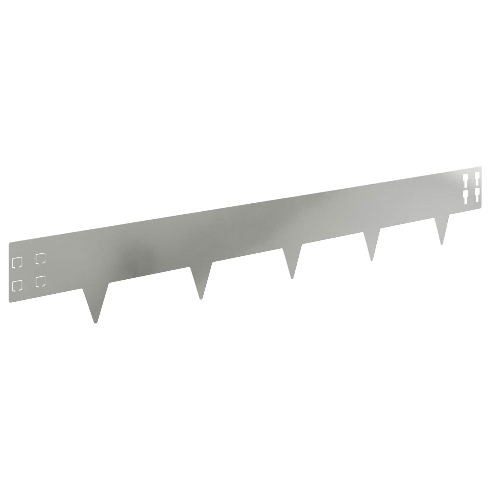 Gazonrand 10 st 100 x 15 cm Staal Zilverkleurig