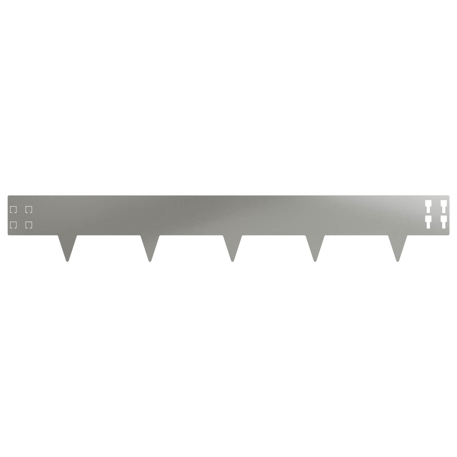 Gazonrand 50 st 100 x 15 cm Staal Zilverkleurig
