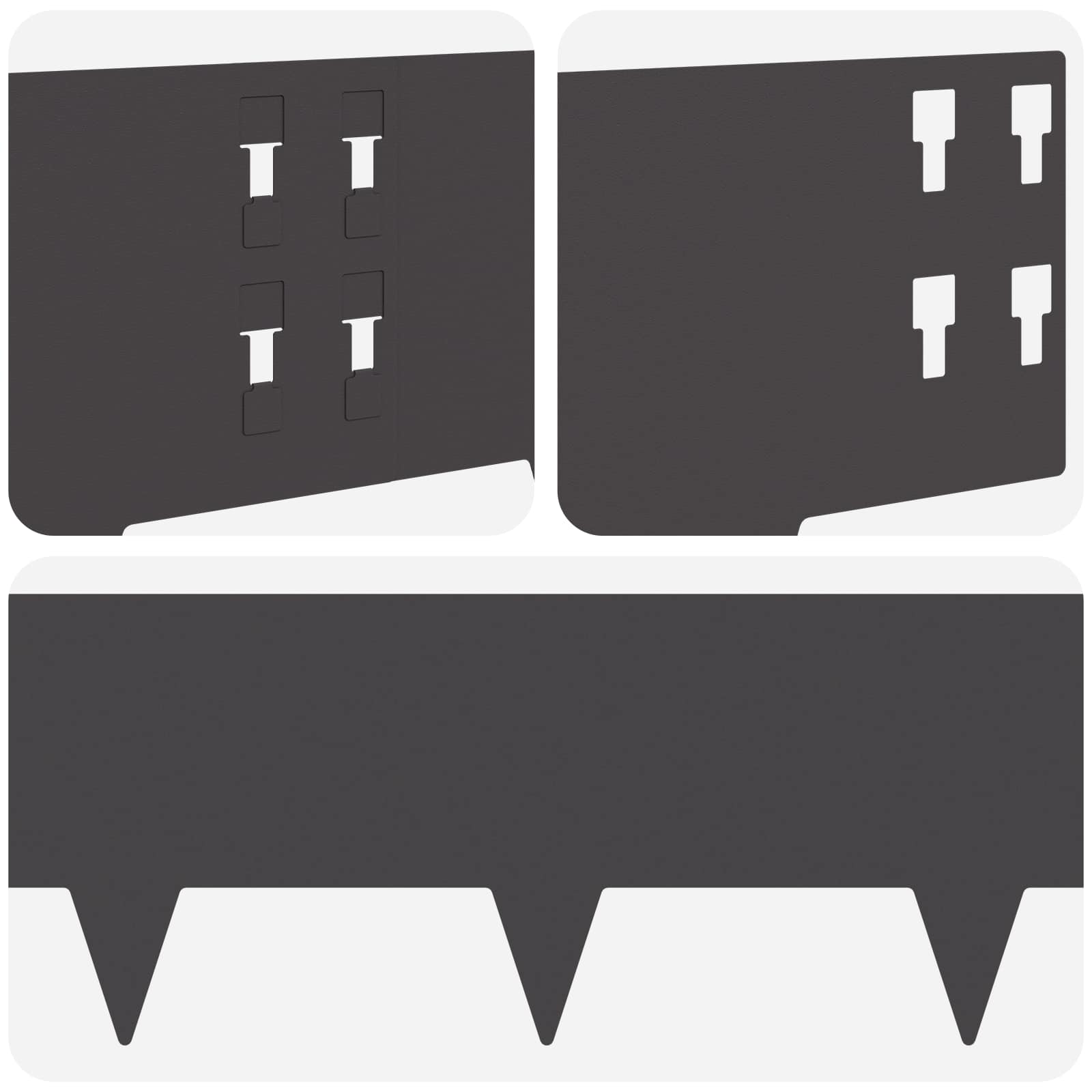 Gazonrand 30 st 100 x 20 cm Staal Zwart