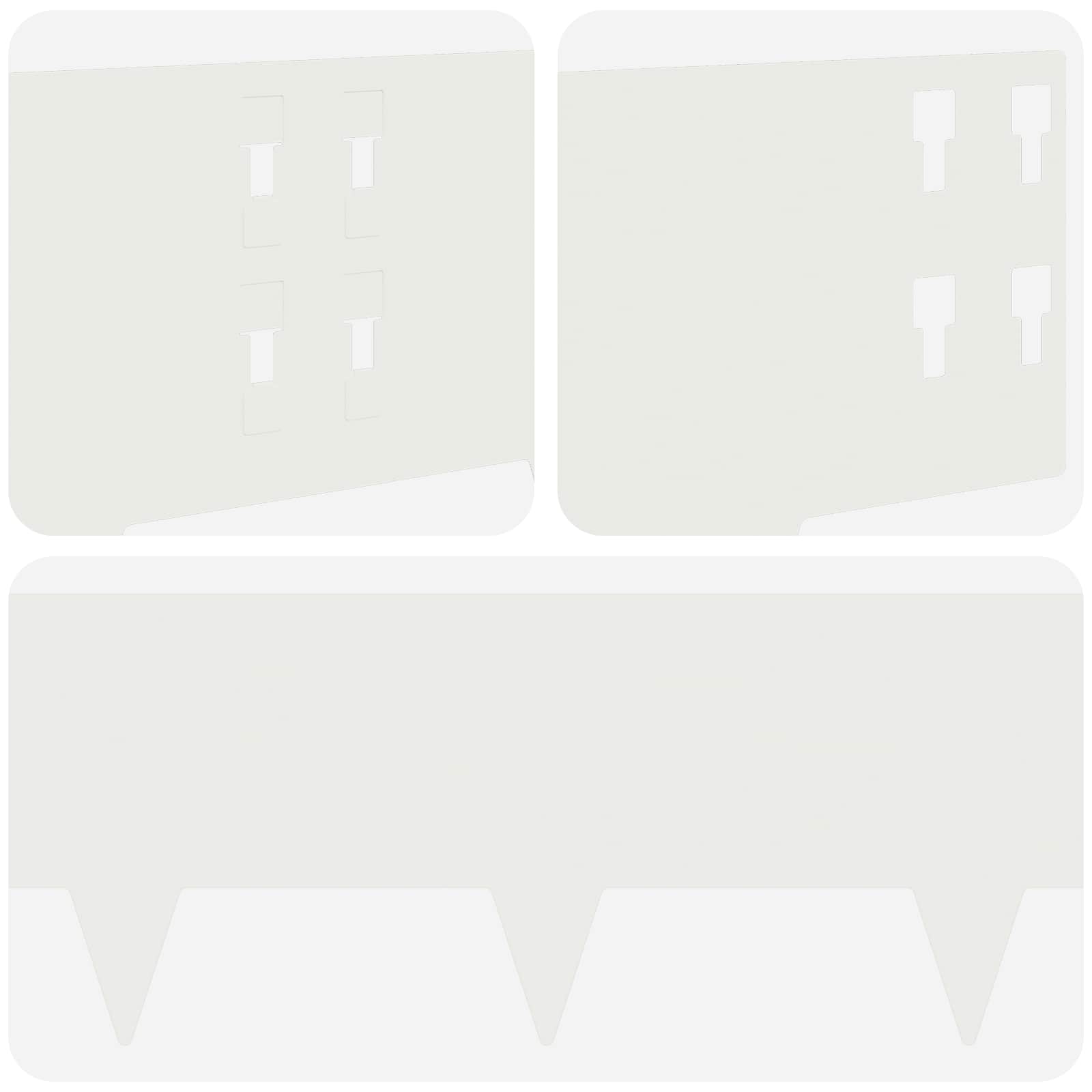 Gazonrand 10 st 100 x 20 cm Staal Wit