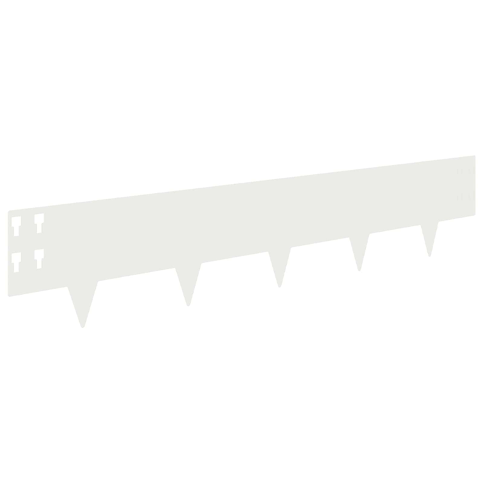 Gazonrand 50 st 100 x 20 cm Staal Wit