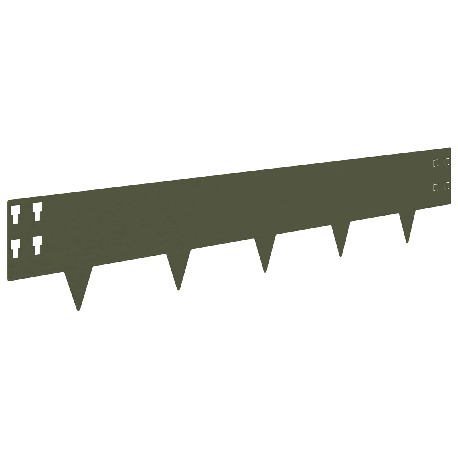 Gazonrand 20 st 100 x 20 cm Staal Olijfgroen