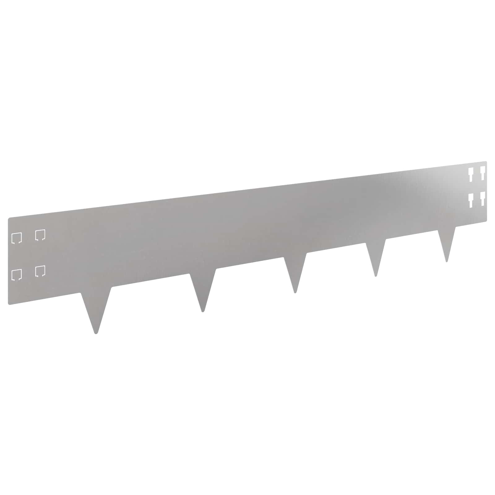 Gazonrand 10 st 100 x 20 cm Staal Zilverkleurig
