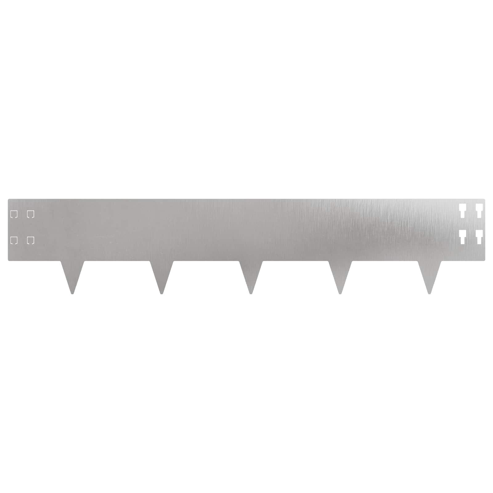 Gazonrand 30 st 100 x 20 cm Staal Zilverkleurig