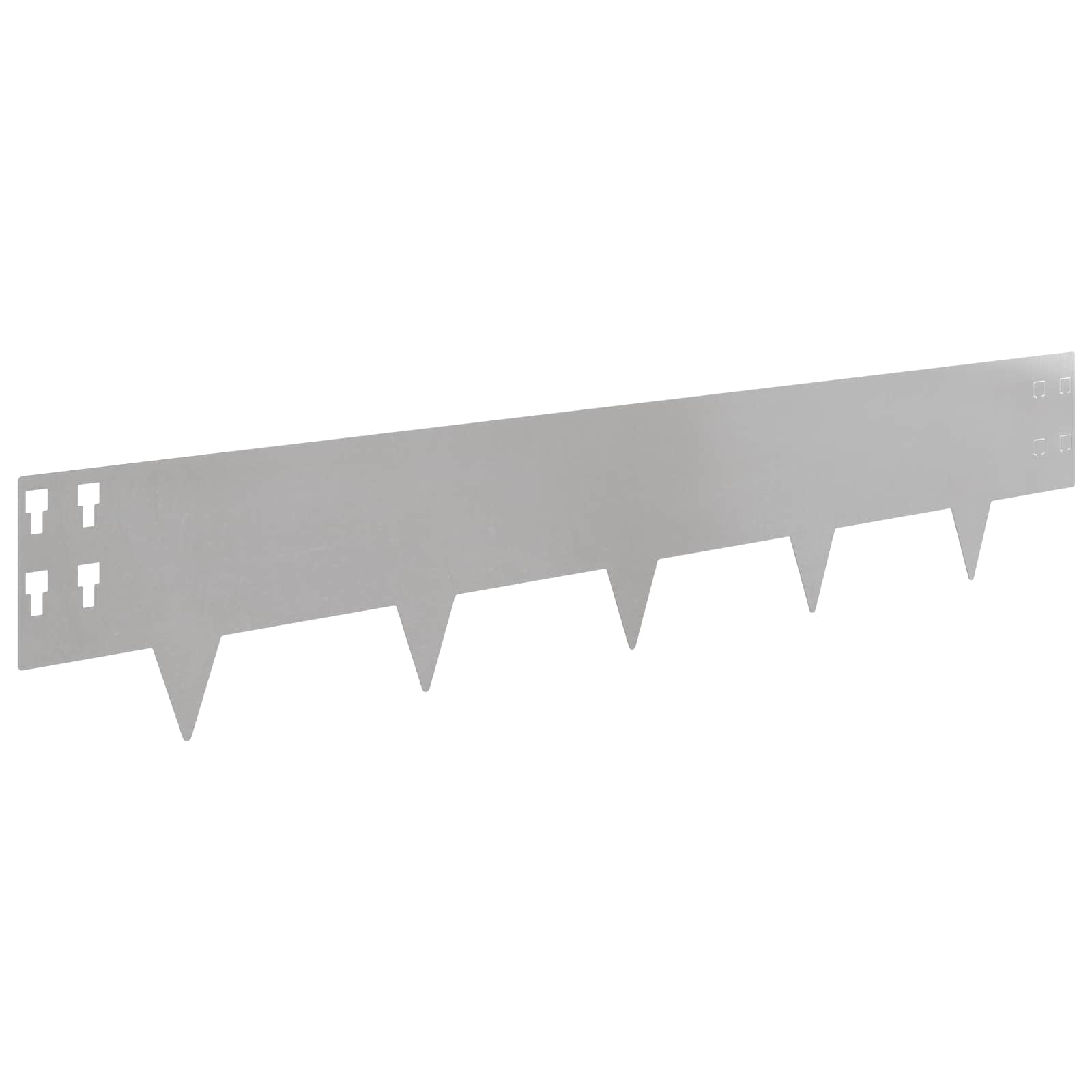 Gazonrand 50 st 100 x 20 cm Staal Zilverkleurig