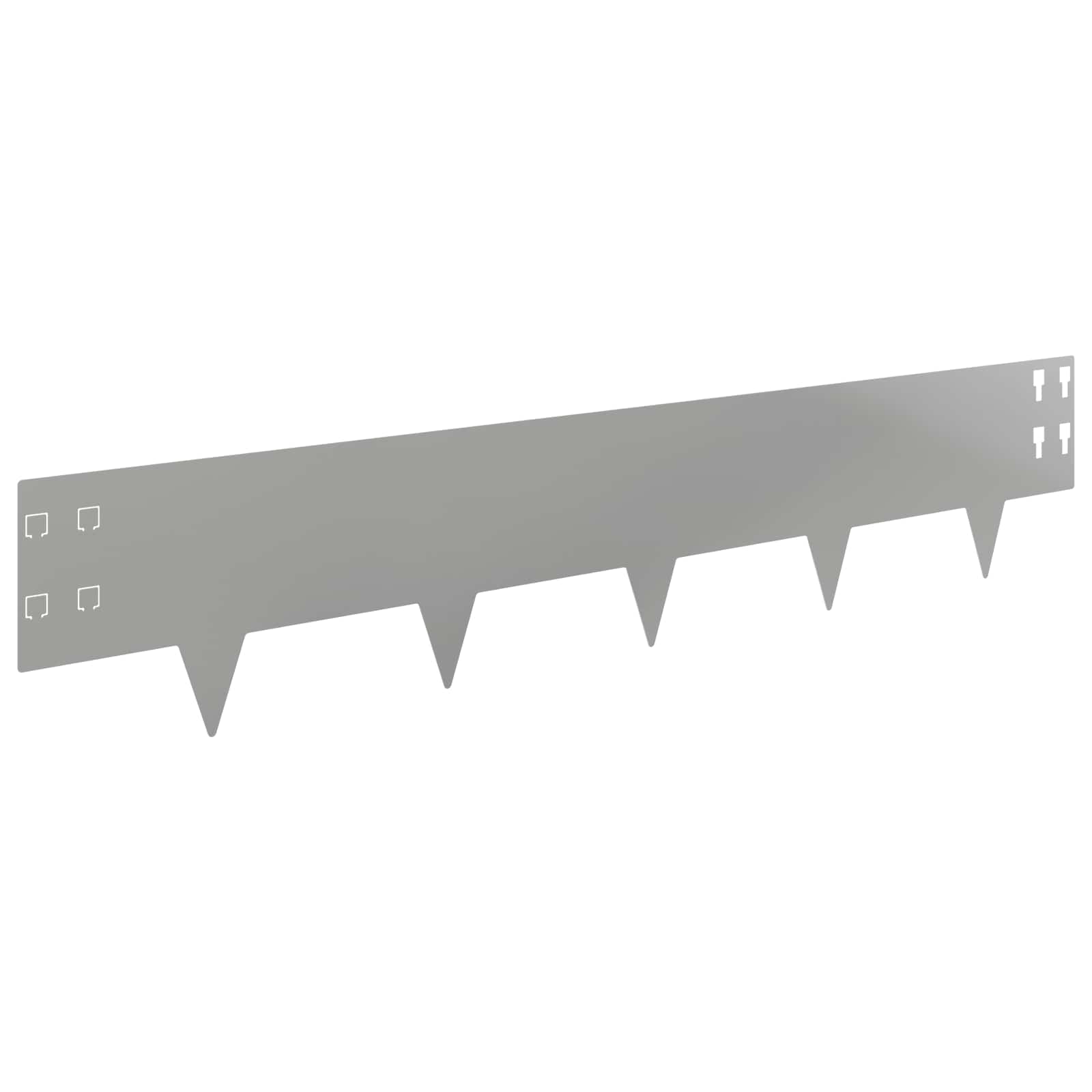 Gazonrand 10 st 100 x 20 cm Staal Zilverkleurig