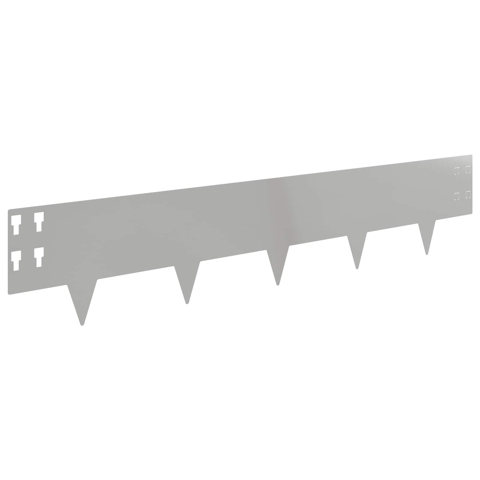 Gazonrand 50 st 100 x 20 cm Staal Zilverkleurig