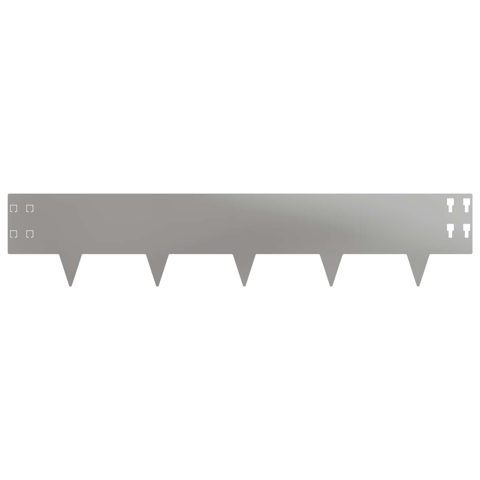 Gazonrand 50 st 100 x 20 cm Staal Zilverkleurig