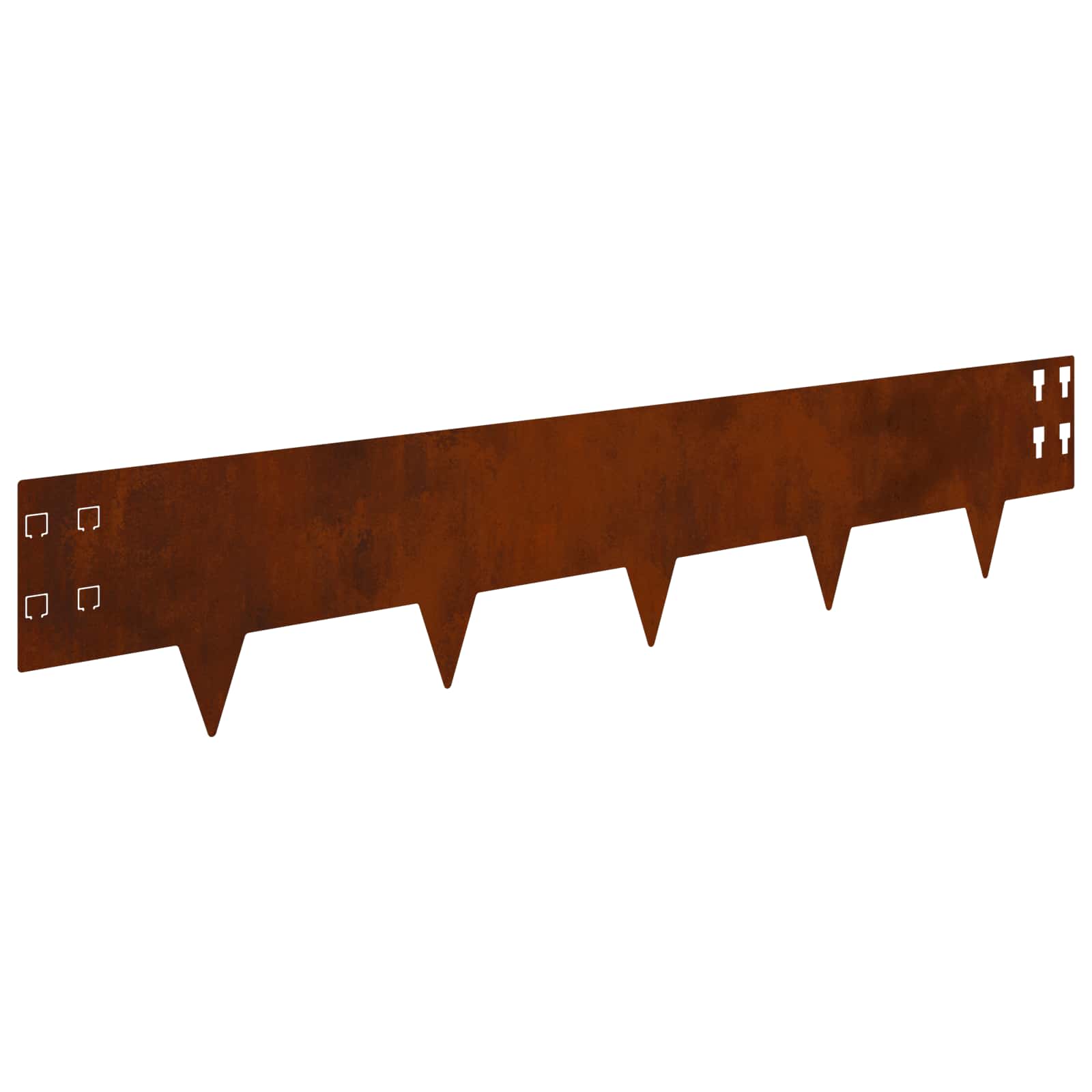 Gazonrand 10 st 100 x 20 cm Staal Roestig