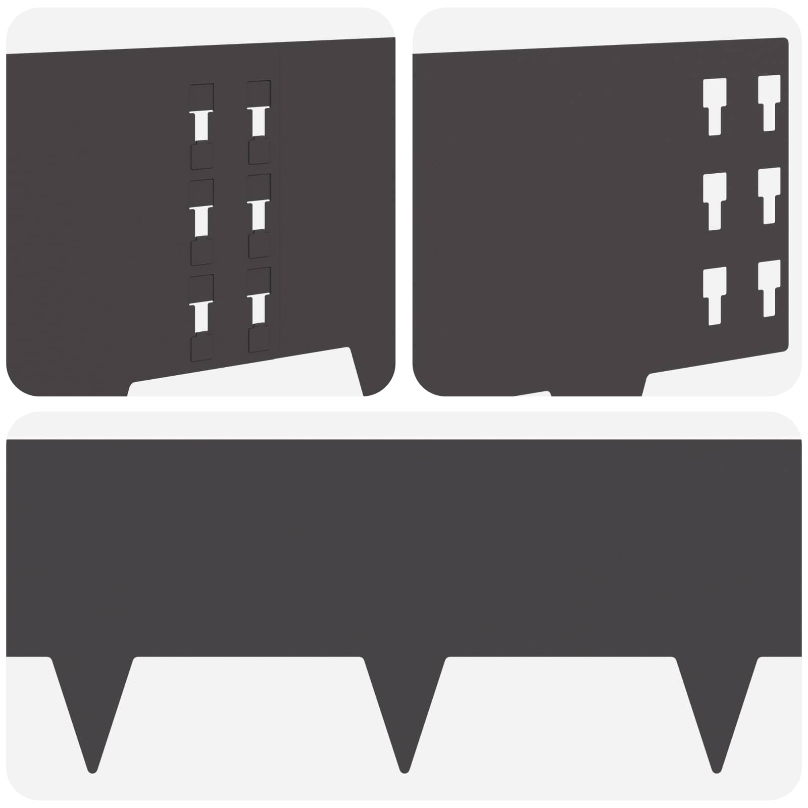 Gazonrand 20 st 100 x 25 cm Staal Zwart