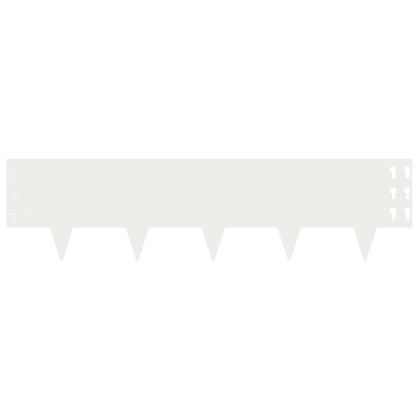 Gazonrand 10 st 100 x 25 cm Staal Wit