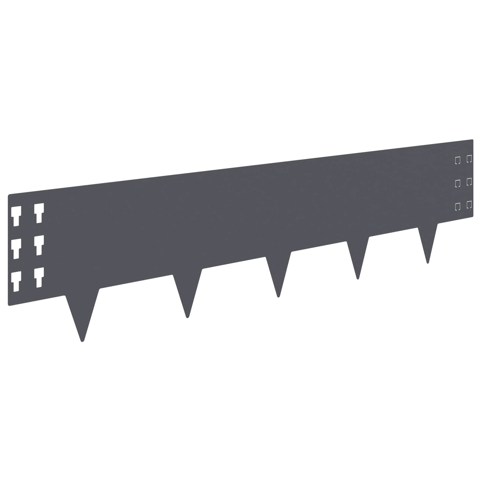 Gazonrand 10 st 100 x 25 cm Staal Antracietkleurig