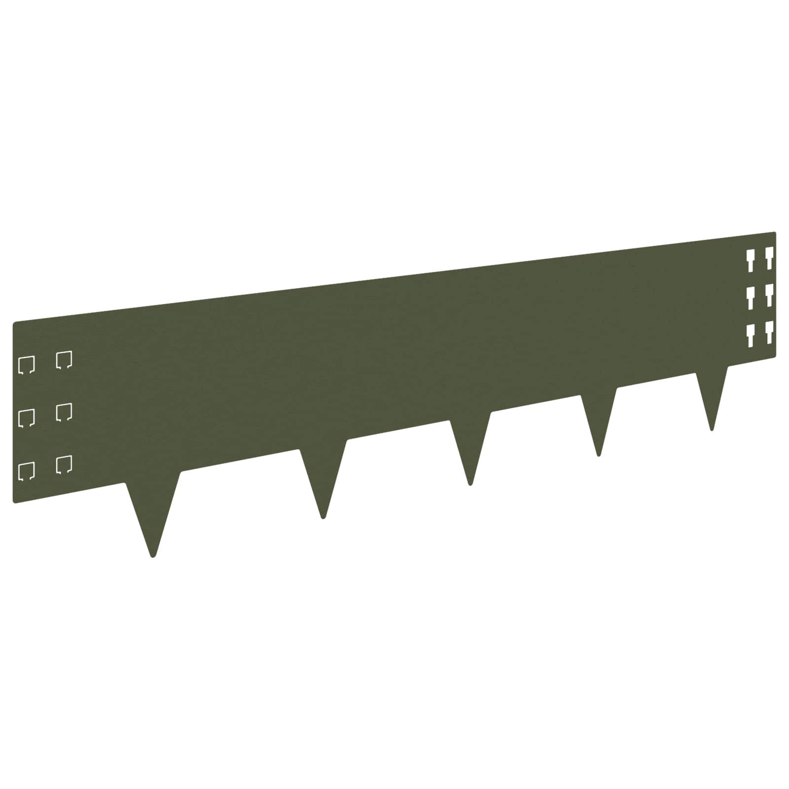 Gazonrand 20 st 100 x 25 cm Staal Olijfgroen