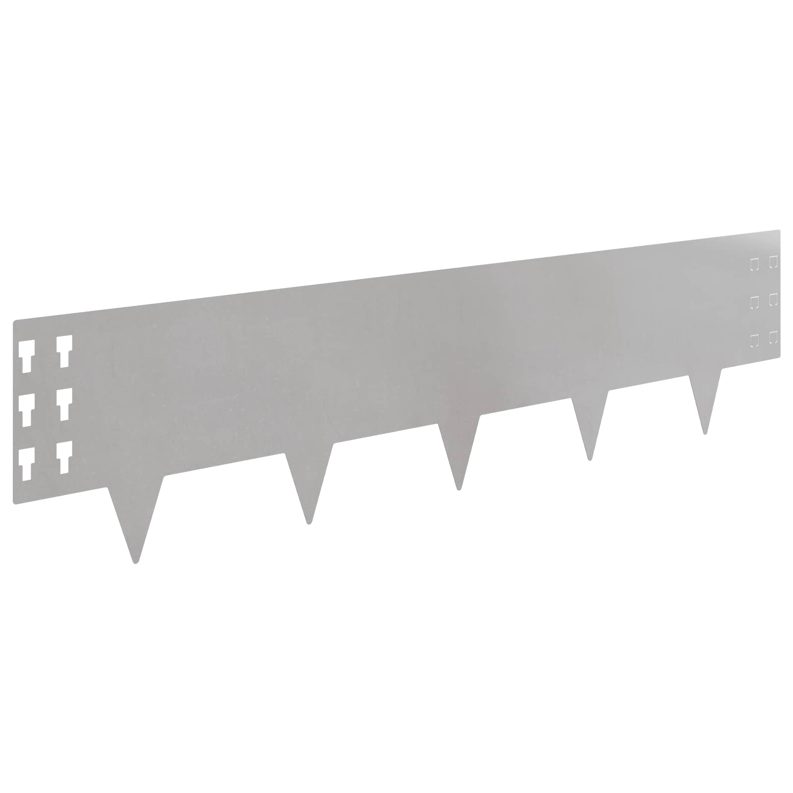 Gazonrand 20 st 100 x 25 cm Staal Zilverkleurig