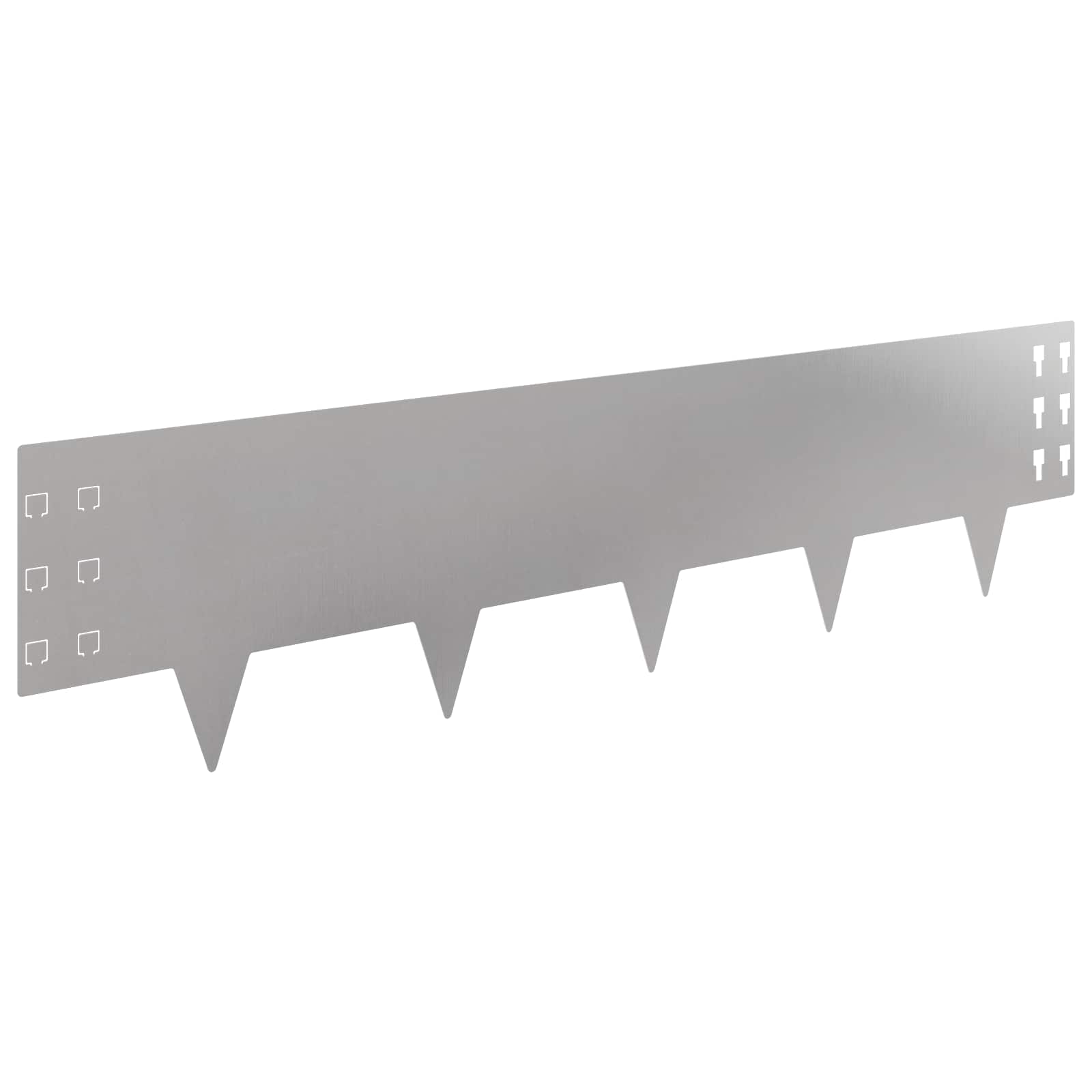 Gazonrand 30 st 100 x 25 cm Staal Zilverkleurig
