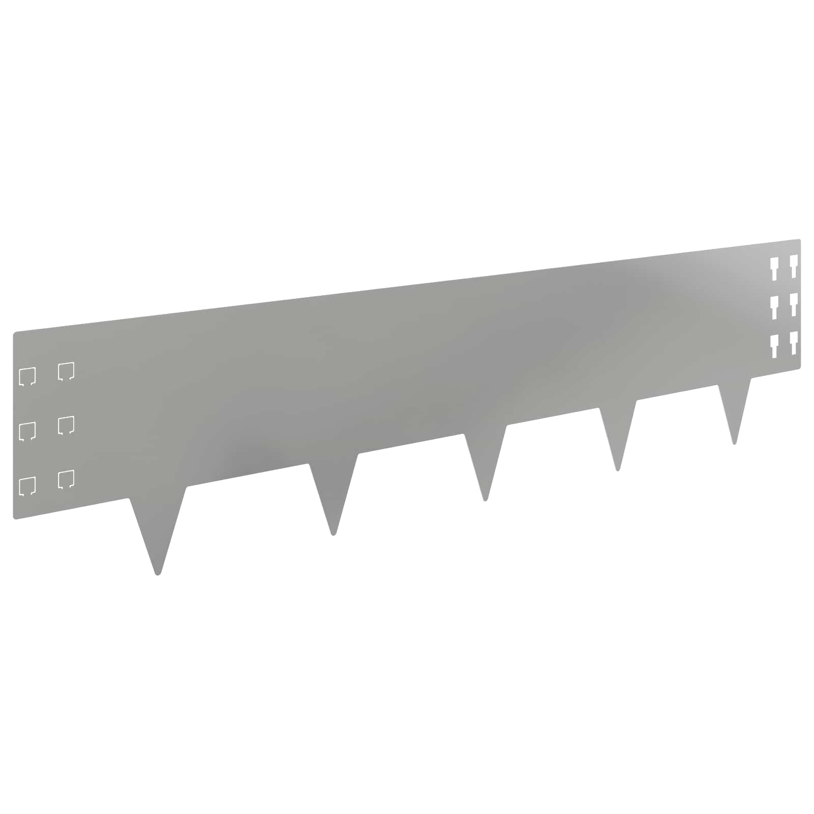 Gazonrand 10 st 100 x 25 cm Staal Zilverkleurig
