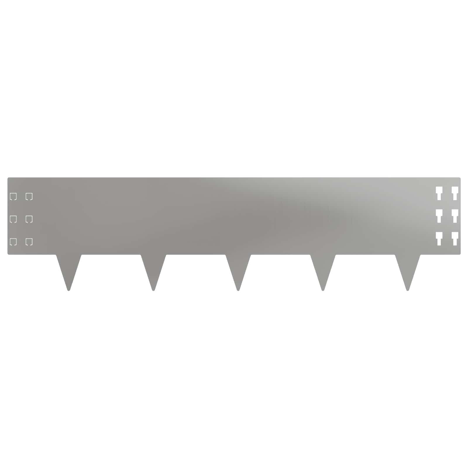 Gazonrand 20 st 100 x 25 cm Staal Zilverkleurig