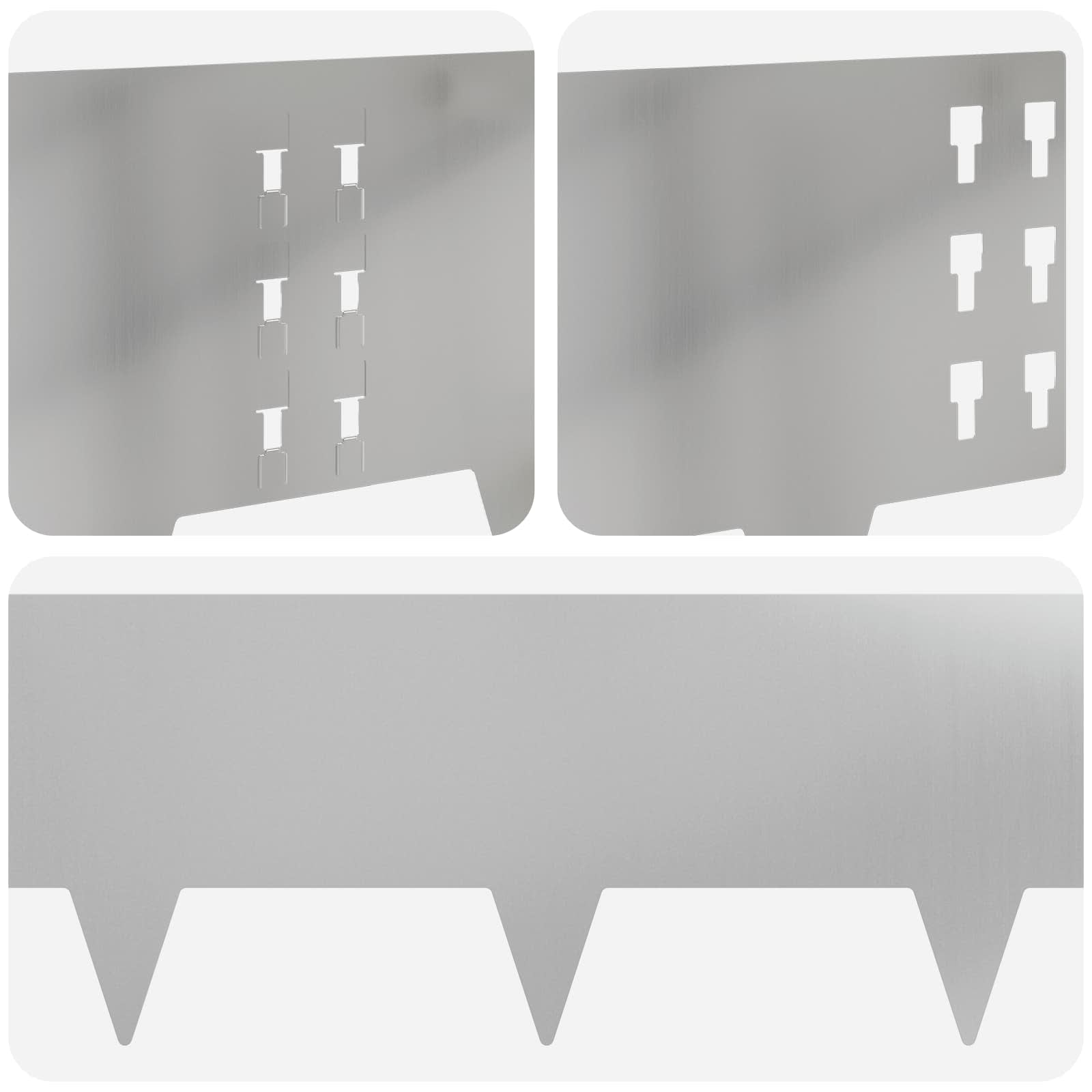 Gazonrand 30 st 100 x 25 cm Staal Zilverkleurig