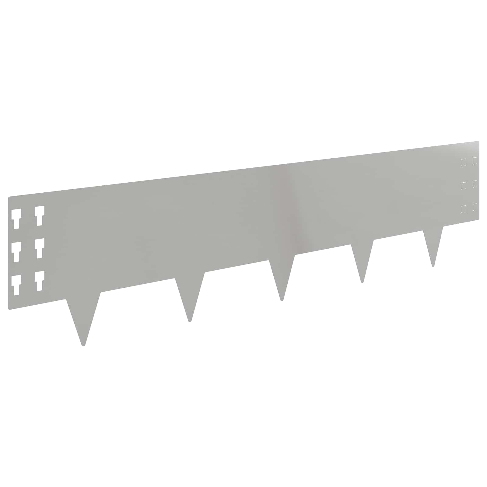 Gazonrand 30 st 100 x 25 cm Staal Zilverkleurig