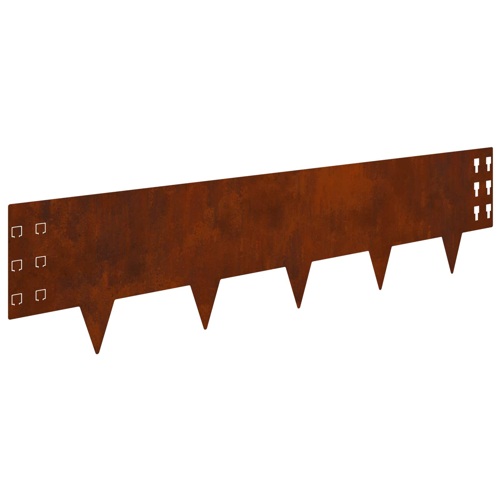 Gazonrand 10 st 100 x 25 cm Staal Roestig