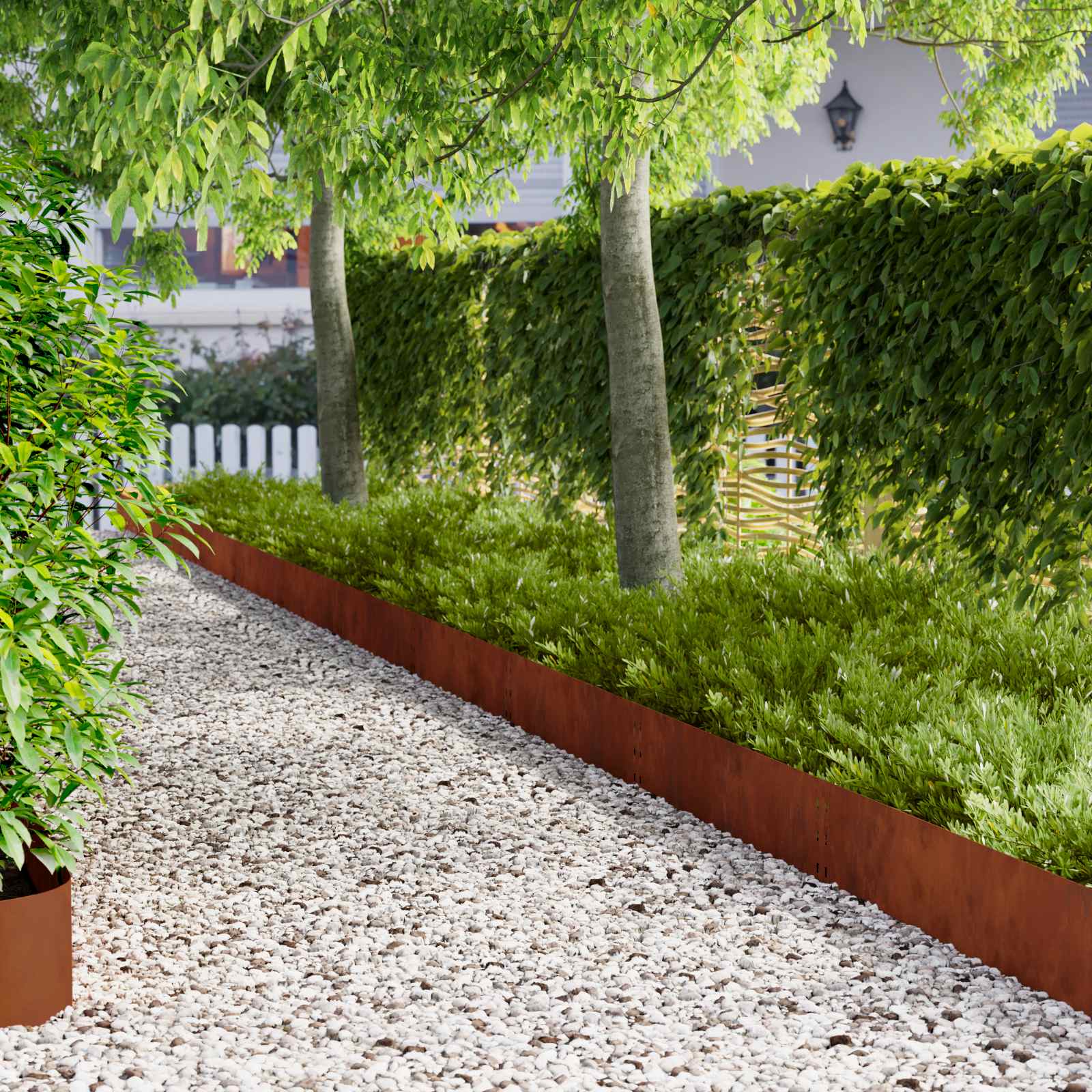 Gazonrand 30 st 100 x 25 cm Staal Roestig