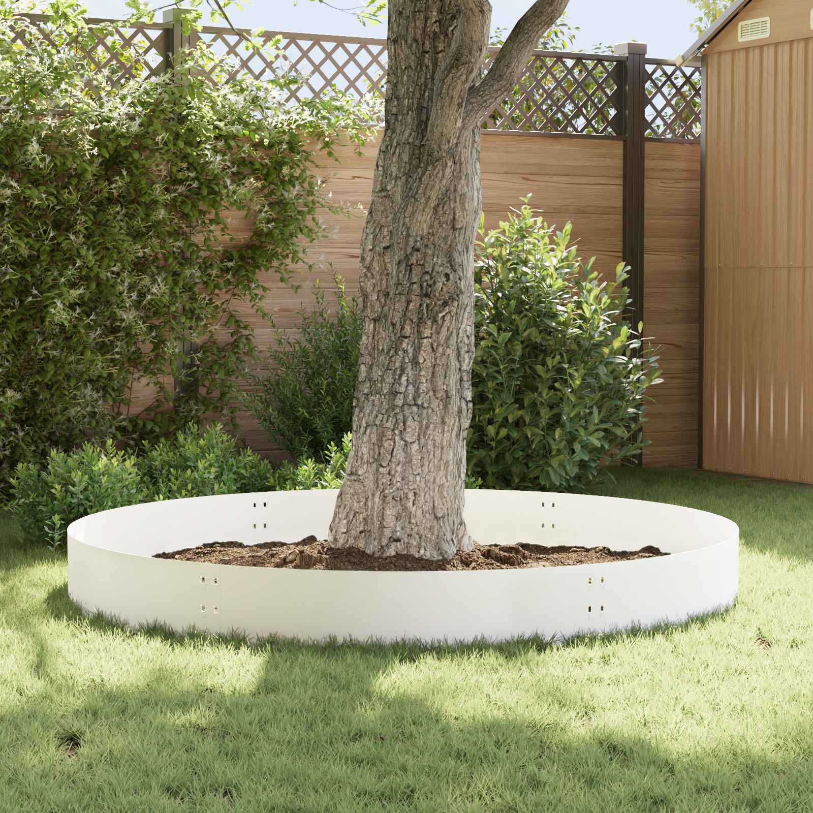 Gazonrand 10 st 100 x 30 cm Staal Wit