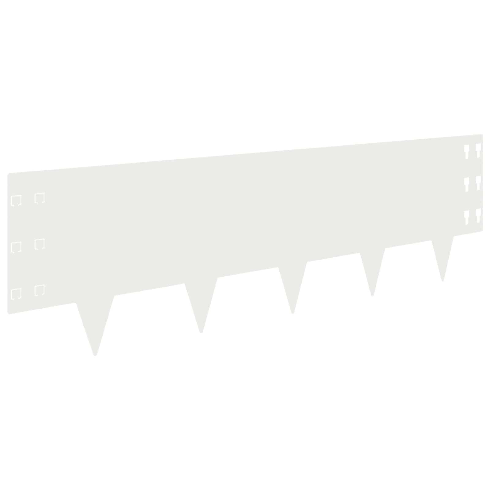 Gazonrand 10 st 100 x 30 cm Staal Wit