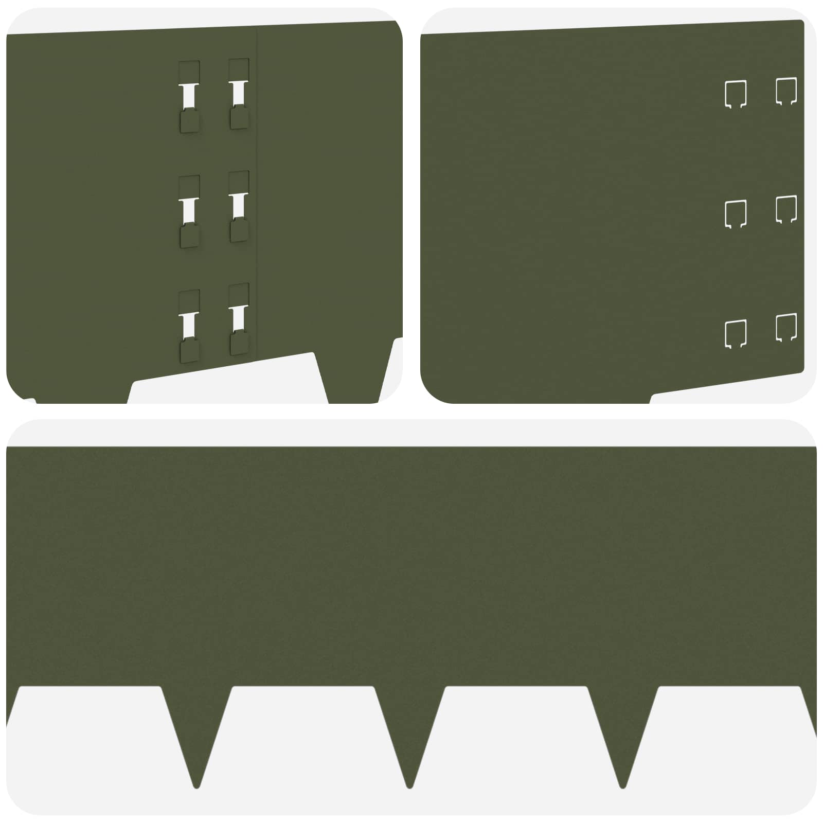 Gazonrand 30 st 100 x 30 cm Staal Olijfgroen