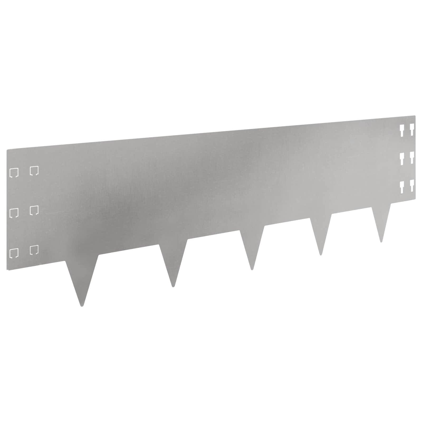 Gazonrand 10 st 100 x 30 cm Staal Zilverkleurig