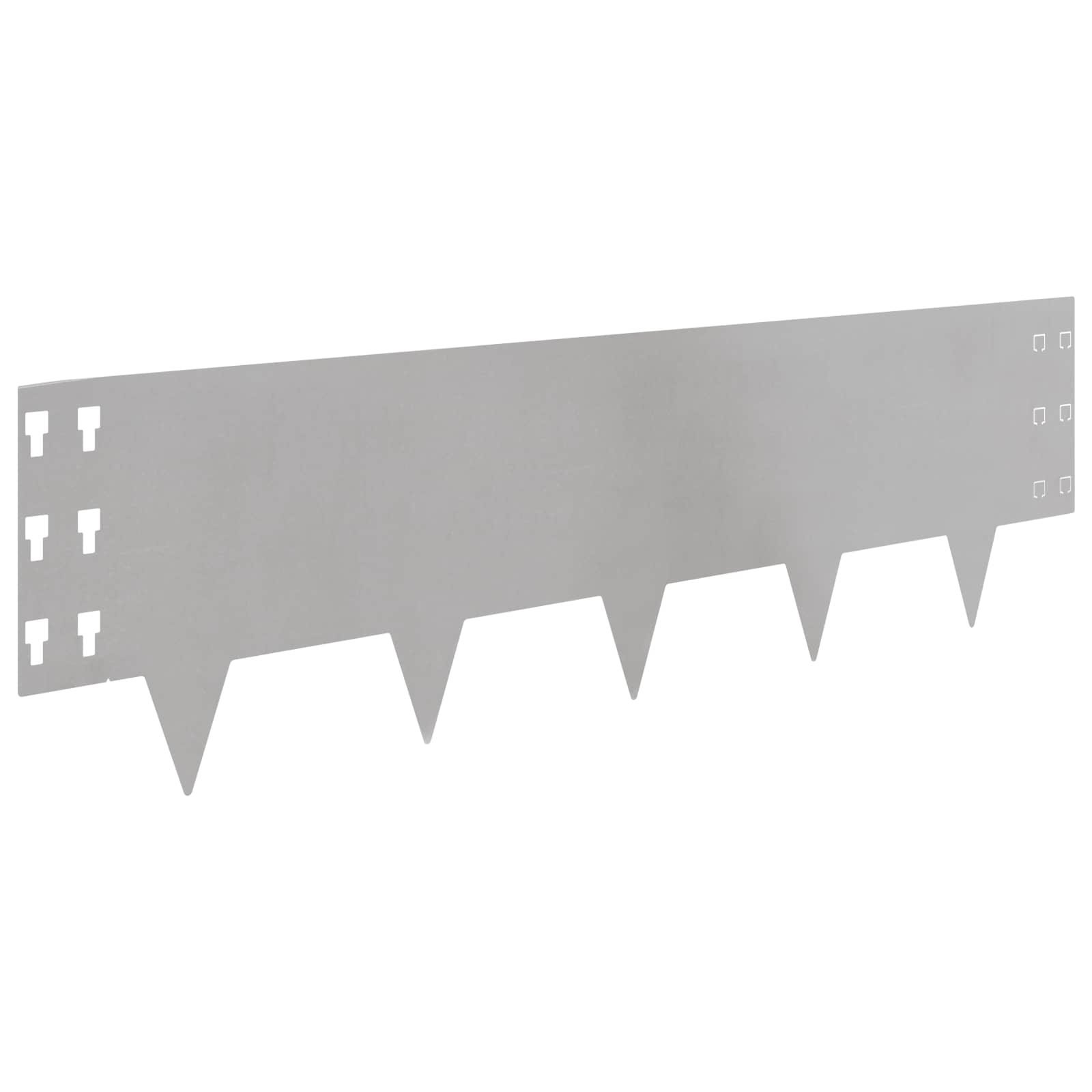 Gazonrand 10 st 100 x 30 cm Staal Zilverkleurig
