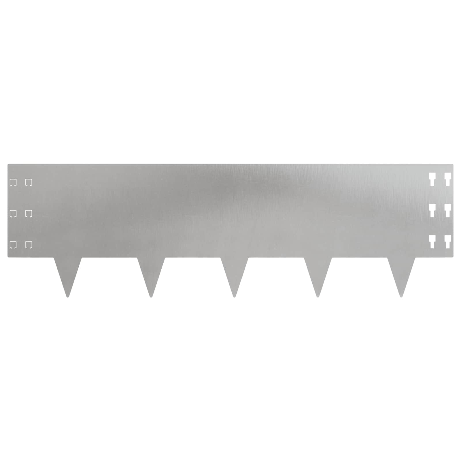 Gazonrand 10 st 100 x 30 cm Staal Zilverkleurig