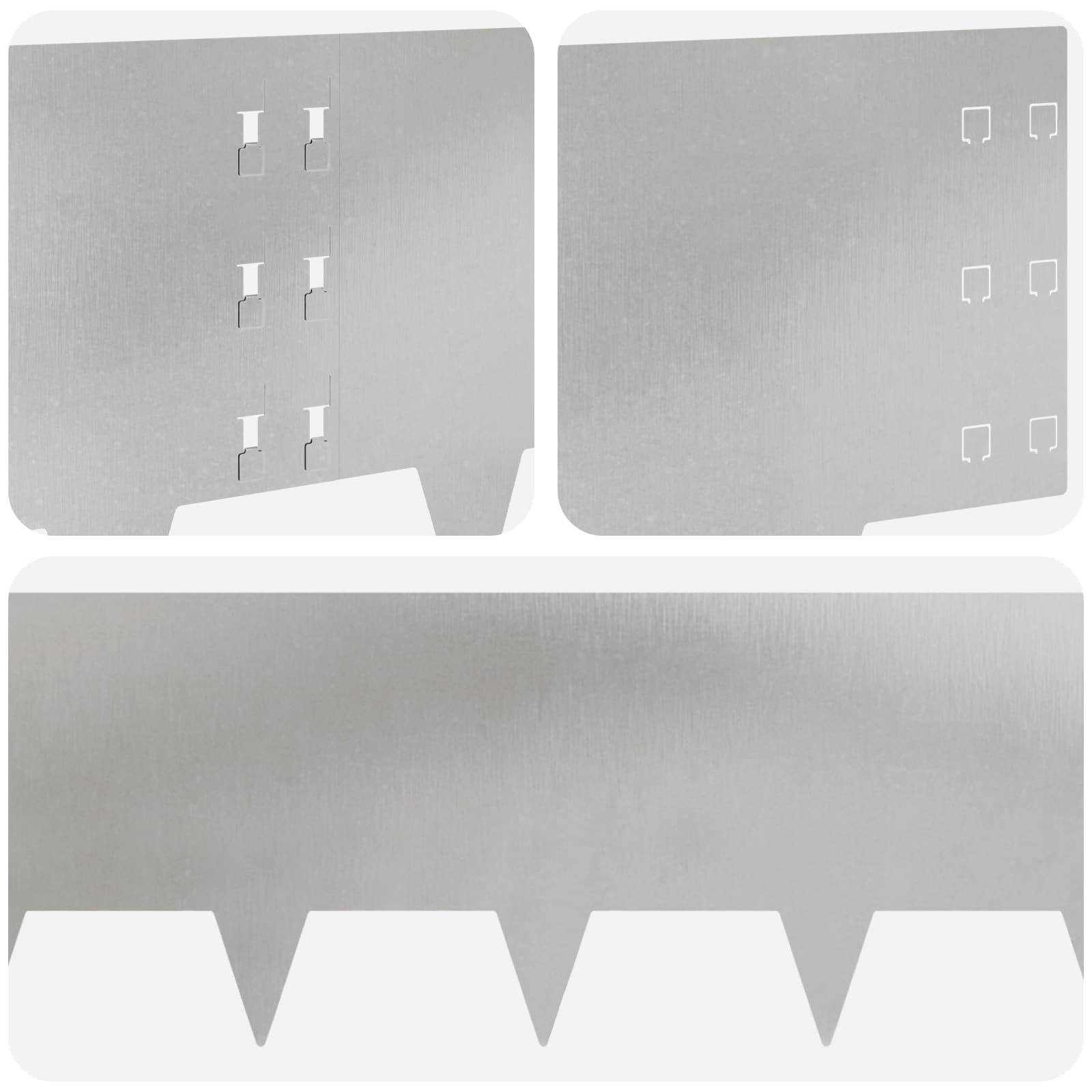 Gazonrand 30 st 100 x 30 cm Staal Zilverkleurig