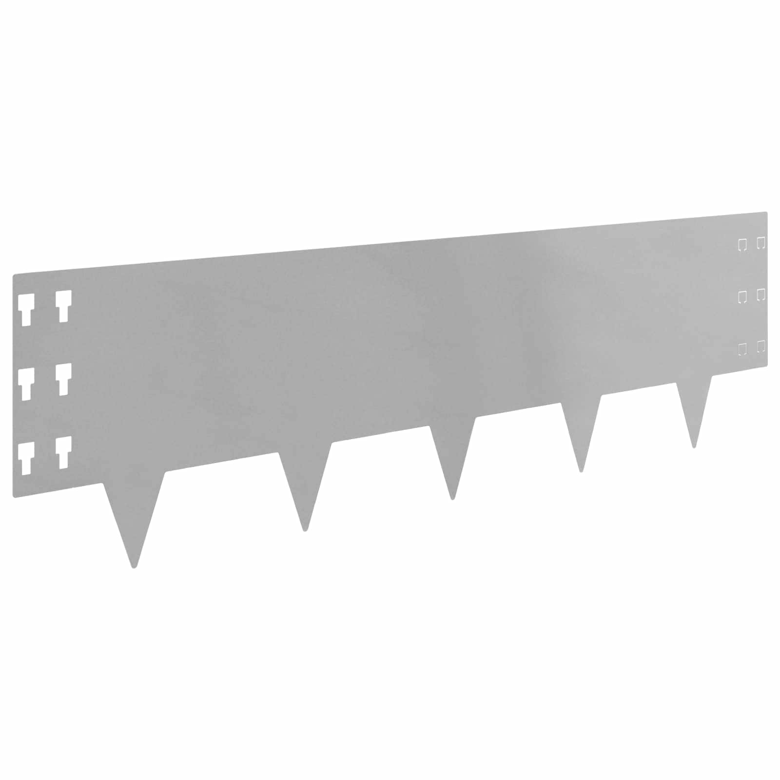 Gazonrand 10 st 100 x 30 cm Staal Zilverkleurig