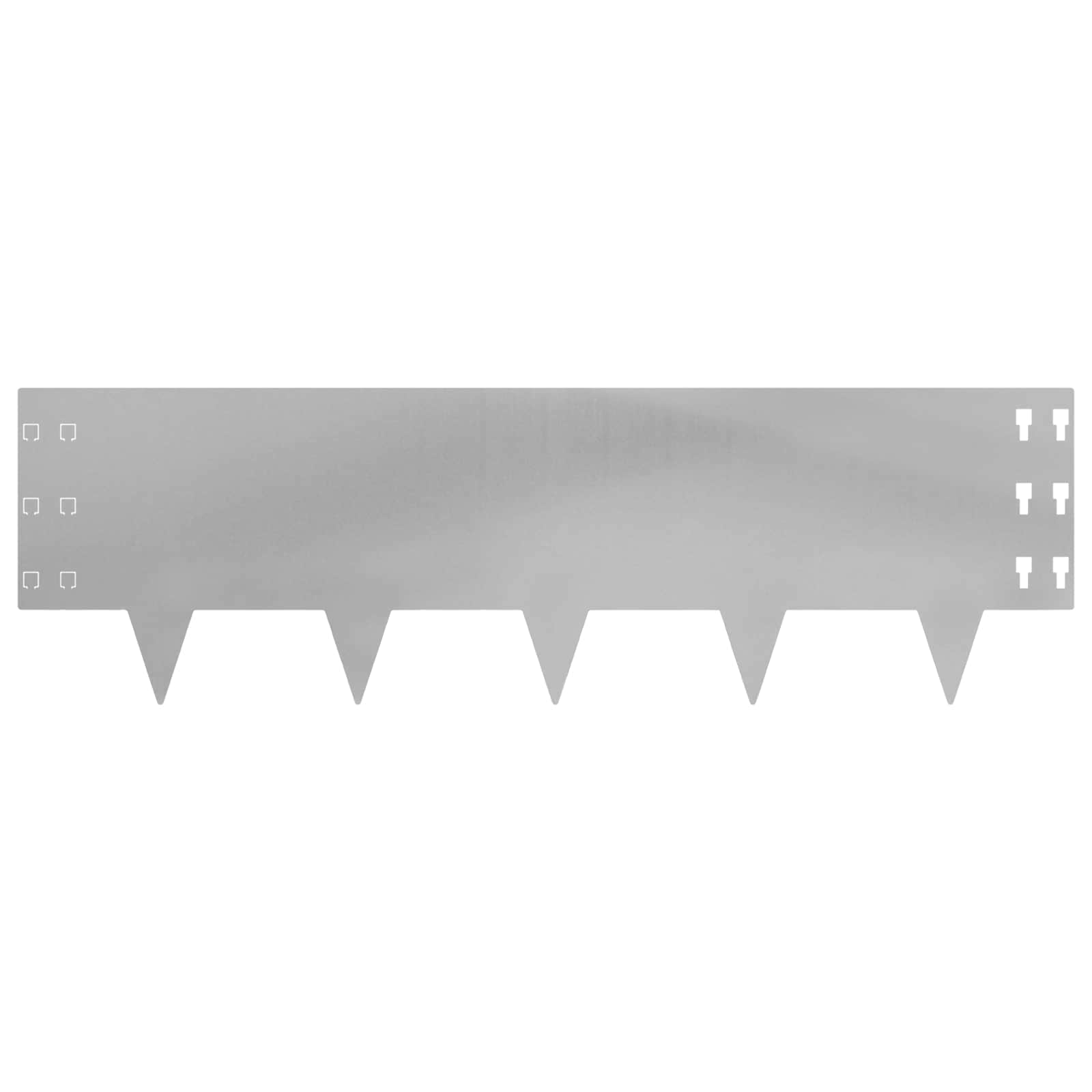 Gazonrand 10 st 100 x 30 cm Staal Zilverkleurig
