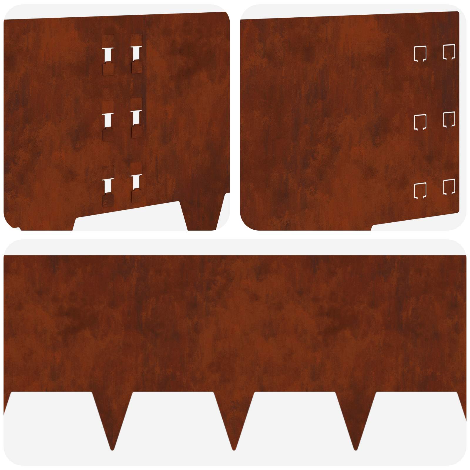 Gazonrand 10 st 100 x 30 cm Staal Roestig