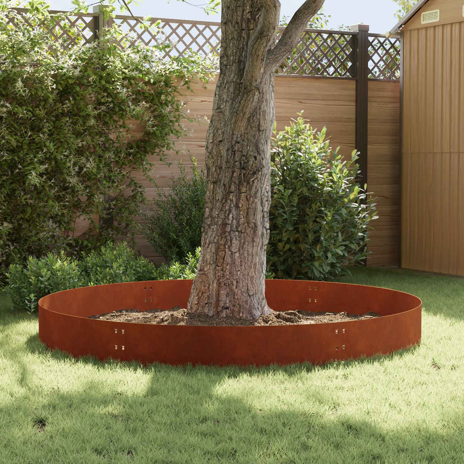 Gazonrand 10 st 100 x 30 cm Staal Roestig