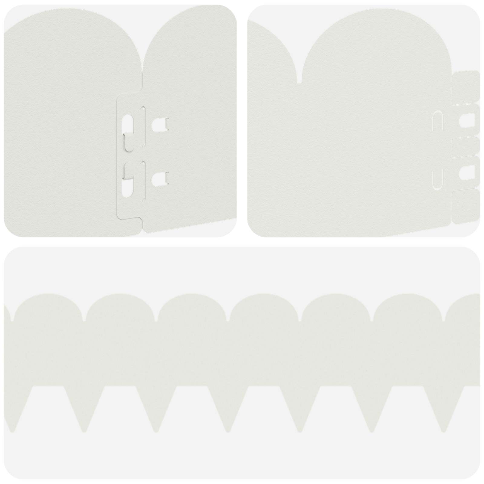 Gazonrand 10 st 103 x 15 cm Staal Wit