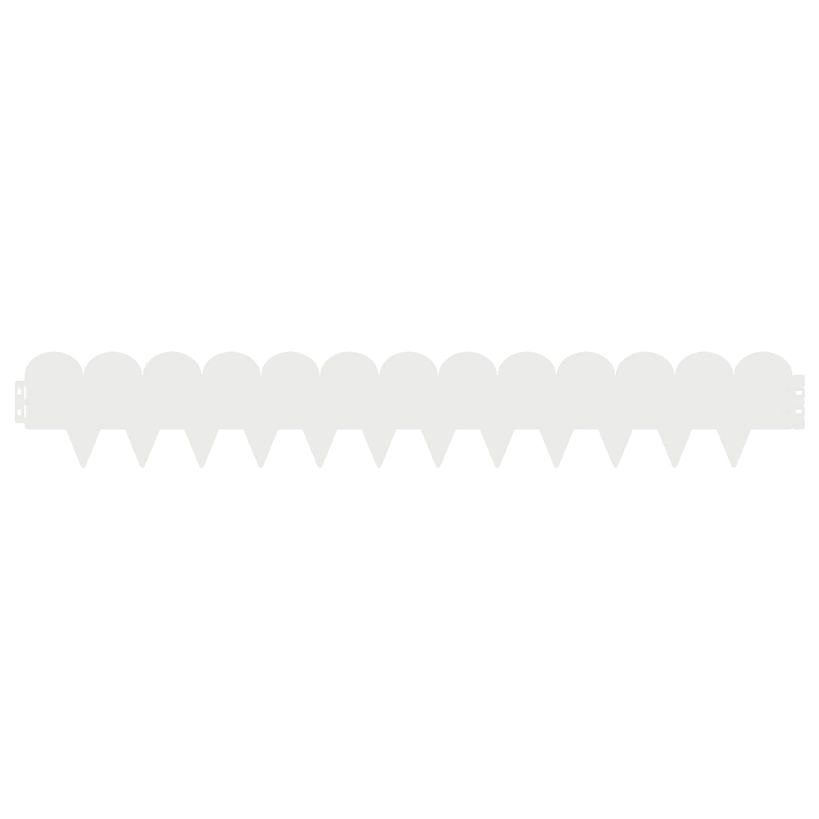Gazonrand 20 st 103 x 15 cm Staal Wit