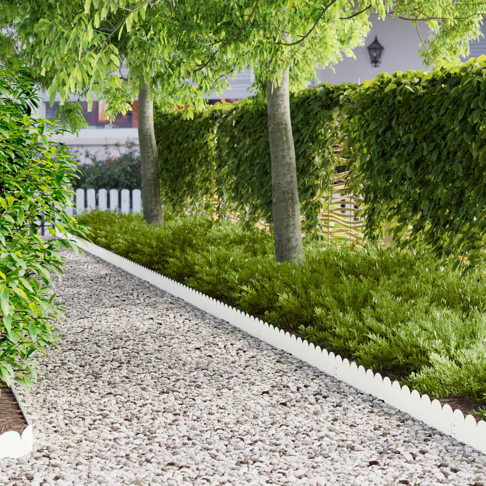 Gazonrand 50 st 103 x 15 cm Staal Wit