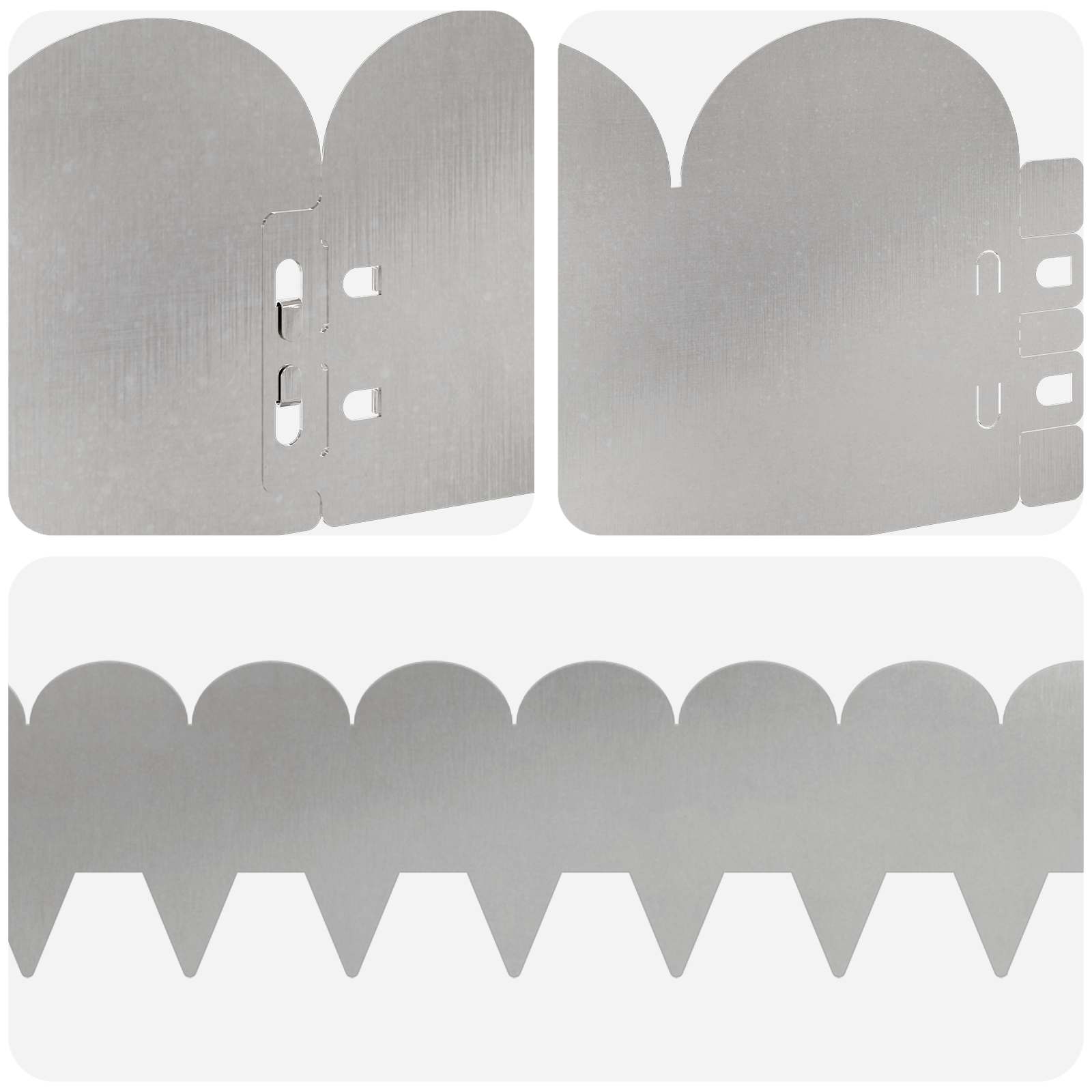 Gazonrand 10 st 103 x 15 cm Staal Zilverkleurig